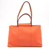 エルメス カバックエランPM トワルオフィシエ×カーフレザー オレンジ シルバー金具