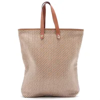 エルメス アメダバ キャンバス×レザー ブラウン シルバー金具