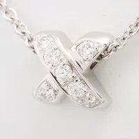 ティファニー クロスステッチ ダイヤ ピアス 750(YG) ABランク