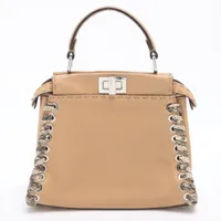 美品　FENDI ピーカブーセレリア レギュラー　レザーパイソン フェンディ ミニピーカブー セレリア レザー×パイソン 2WAY