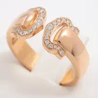 Cartier カルティエ 2Cブークルセ 750YG ダイヤ リング 51 Cartier カルティエ 2C ブークルセ ダイヤリング 指輪 K18KG イエロー