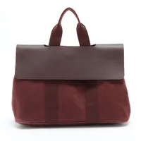 エルメス ヴァルパライソMM トワルシェブロン ブラウン シルバー金具