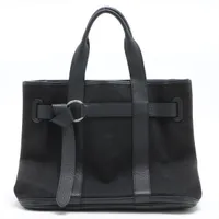 エルメス プティットサンチュールPM キャンバス×レザー ブラック シルバー金具