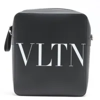 ヴァレンティノ VLTN レザー ショルダーバッグ ブラック ＡＢランク