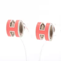 エルメス ポップアッシュ Hピアス GP ピアス(両耳用) ホワイト AB 