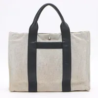 エルメス サックアーネMM トワルアッシュ ブラック シルバー金具