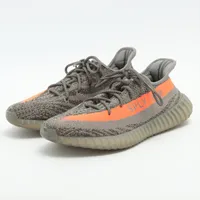 アディダス YEEZY BOOST 350 V2 ニット スニーカー 29.5cm グレー×オレンジ ＡＢランク