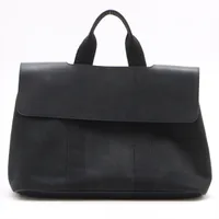 エルメス ヴァルパライソMM トワルシェブロン×レザー ブラック シルバー金具