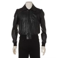 セリーヌ ラムスキン ブルゾン 19SS 44 ブラック