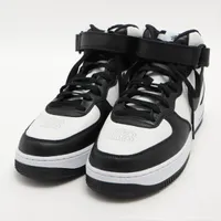 ナイキ×ステューシー AIR FORCE 1 レザー ハイカットスニーカー 22SS 28.5cm ブラック×ホワイト Ａランク