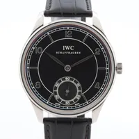 IWC ポルトギーゼ IW544501 SS×革 手巻き 黒文字盤 ＡＢランク