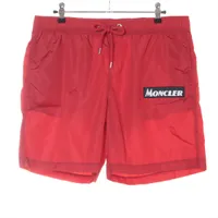 モンクレール BOXER MARE ポリエステル×綿 ショートパンツ 18年 L レッド ＡＢランク