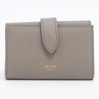 【値下げ】CELINE グレー レザー キーケース セリーヌ レザー キーケース グレー XM015615｜中古ブランド品