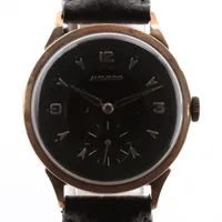 モバード 18K×社外革 AT 黒文字盤