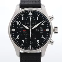 IWC パイロットウォッチ クロノグラフ IW377704 SS×ラバー AT 黒文字盤 ＡＢランク