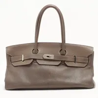 エルメス ショルダーバーキン トリヨンクレマンス エトゥープ シルバー金具