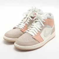 ナイキ AIR JORDAN 1 MID レザー ハイカットスニーカー 27.5cm マルチカラー Ａランク