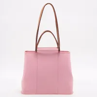 エルメス カバックエランPM トワルオフィシエ×カーフレザー ピンク シルバー金具