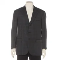 ブリオーニ カシミヤ ジャケット 50 グレー×ネイビー