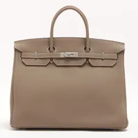 エルメス バーキン40 トゴ エトゥープ シルバー金具 Ｎランク