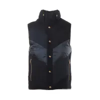 モンクレールガムブルー GILET ウール×ポリエステル ダウンベスト 15年 1 ネイビー ＡＢランク