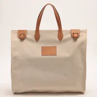 エルメス カバ50 トワルアッシュ ベージュ ゴールド金具