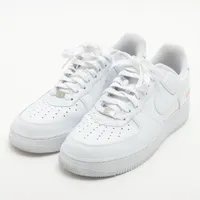 ナイキ×シュプリーム AIR FORCE 1 レザー スニーカー 27.5cm ホワイト ＡＢランク