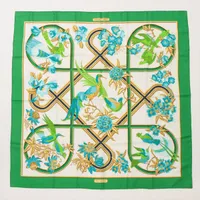 エルメス カレ90 Caraibes カリブ鳥 シルク スカーフ ピンク AB