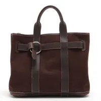 エルメス プティットサンチュールPM キャンバス ブラウン シルバー金具