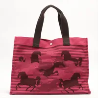 エルメス シュヴォーアン カモフラージュ キャンバス ピンク シルバー金具