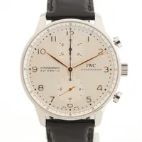 IWC ポルトギーゼ IW371417 SS×革 AT アイスブルー文字盤 ＡＢランク