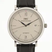 IWC ポートフィノ IW356501 SS×革 AT アイスブルー文字盤 ＡＢランク