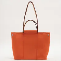 エルメス カバック エランPM トワルオフィシエ×カーフレザー オレンジ シルバー金具