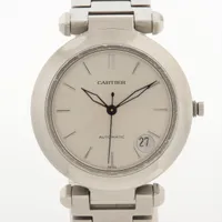 CARTIER カルティエ ウォッチ パシャC 時計 W31010M7 腕時計
 ステンレス シルバー 自動巻き シルバー文字盤 ユニセックス【中古】【473】 カルティエ パシャC W31010M7 シルバー ユニセックス 時計 【中古