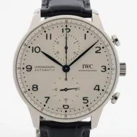 IWC ポルトギーゼ IW371605 SS×革 AT アイスブルー文字盤 Ａランク