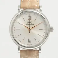 IWC ポートフィノ IW357403 SS×革 AT アイスブルー文字盤 Ａランク