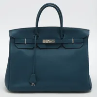 エルメス バーキン40 トゴ ブルーニュイ シルバー金具 ＡＢランク