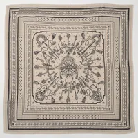 エルメス カレ140 LES CLES BANDANA 鍵柄 カシミヤ×シルク ストール ベージュ ＡＢランク