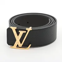 ヴィトン サンチュール LV ダミエ M0333 PVC×レザー ベルト JJ3232 85/34 ブラック ＡＢランク