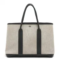 エルメス ガーデンパーティ38 MM ブッフル×トワルアッシュ ブラック シルバー金具