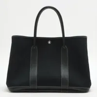 エルメス ガーデンパーティ38 MM トワルオフィシエ ブラック シルバー金具