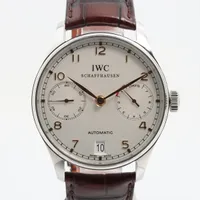 IWC ポルトギーゼ IW500114 SS×革 AT アイスブルー文字盤 ＡＢランク