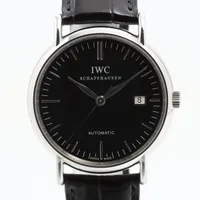 IWC ポートフィノ IW356308 SS×革 AT 黒文字盤 ＡＢランク