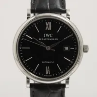 IWC ポートフィノ IW356502 SS×革 AT 黒文字盤 Ａランク