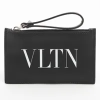 ヴァレンティノ VLTN レザー コインケース ブラック×ホワイト ＡＢランク