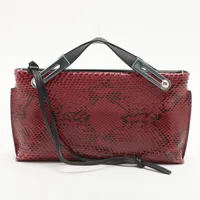 ロエベ ミッシー　スモール レザー×パイソン 2WAYショルダーバッグ ブラック×レッド