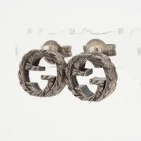 グッチ インターロッキングG アラベスク 925 ピアス(両耳用) シルバー