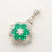 ノンブランド エメラルド ダイヤ ネックレストップ Pt900 Bランクの