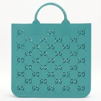 グッチ チルドレンズ GG ラバー トートバッグ ブルー