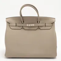 エルメス バーキン40 トリヨンクレマンス トゥルティエールグレー シルバー金具 ＡＢランク